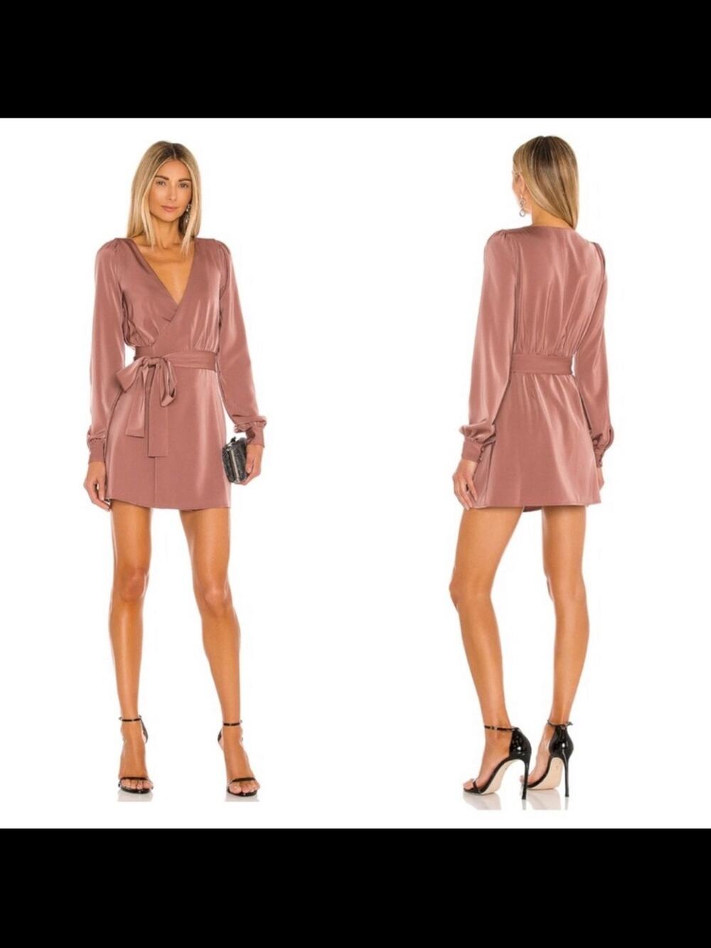 NBD Janet Mauve Mini Dress XXS Long Sleeves